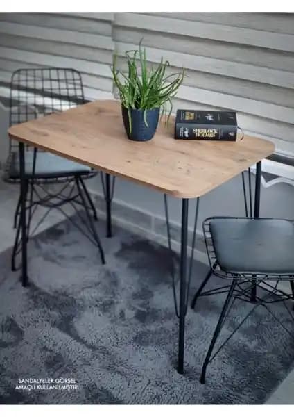 Bambeds Mobilya Eclipse Serisi Metal Ayaklı 60x90 cm Modern Mutfak ve Çalışma Masası