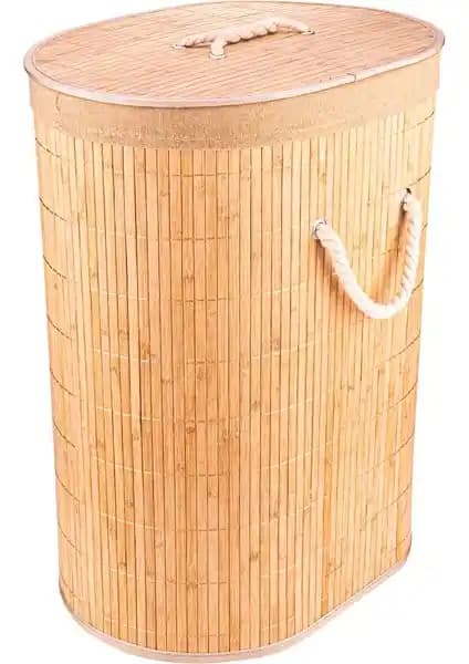 Bambum Linen Oval Çamaşır Sepeti Modern Tasarımı ve Fonksiyonelliğiyle Ev Dekorasyonuna Uyum Sağlar