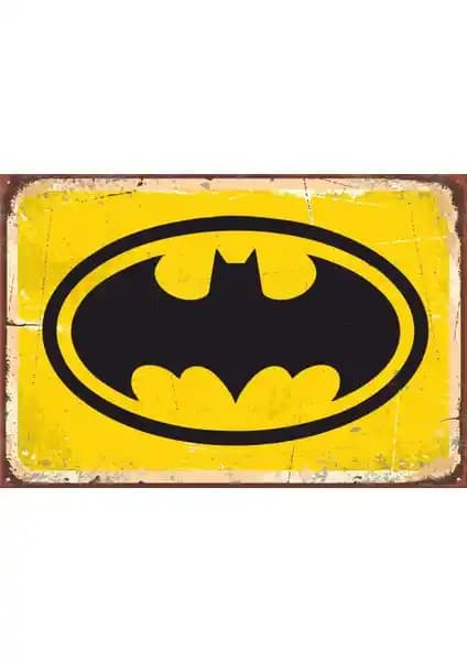 Batman Logo Retro Vintage Ahşap Poster 20x30 cm dayanıklı ve şık duvar dekorasyonu