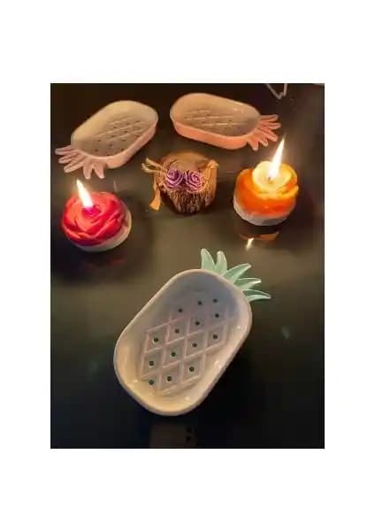 Bayram Tohum Home Future Ananas Temalı Katı Sabunluk Modern ve Tropikal Dekorasyon için