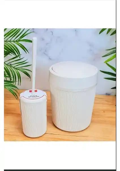 Bazaragel Banyo Çöp Kovası ve WC Fırçası Seti Modern ve Dayanıklı Tasarım