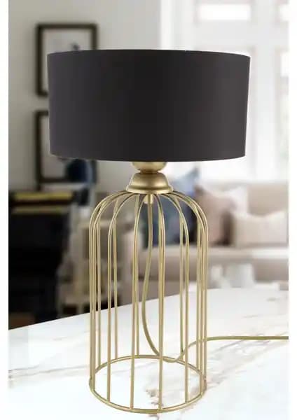 Begüsa Tema Masa Lambası Eskitme Siyah Şapka Modern ve Vintage Dekorasyonlar İçin