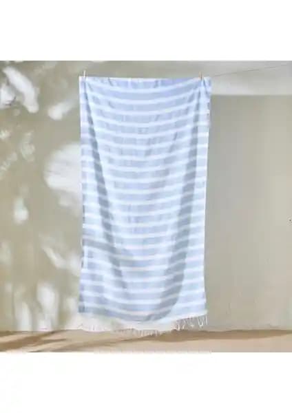 Bella Maison %100 Pamuk Lua Çizgili Peştamal Açık Mavi 95x180 Cm Pratik ve Şık