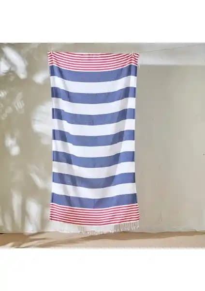 Bella Maison %100 Pamuk Marine Peştamal Kırmızı-Lacivert Şık ve Çok Yönlü Kullanım