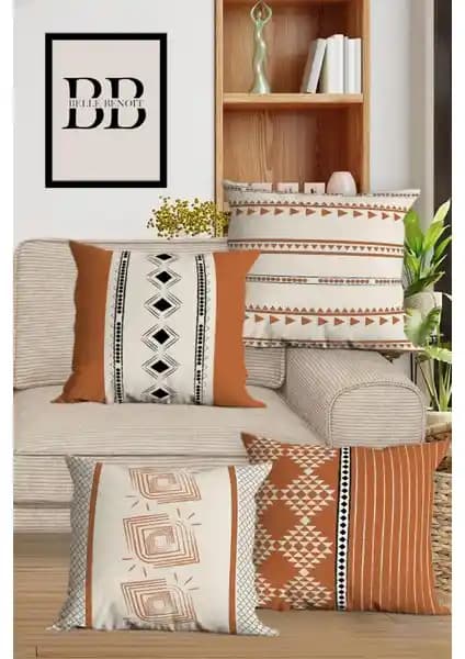 Belle Benoit Çift Taraflı Dijital Baskılı Yastık Kılıfı Seti Modern ve Şık Ev Dekorasyonu İçin