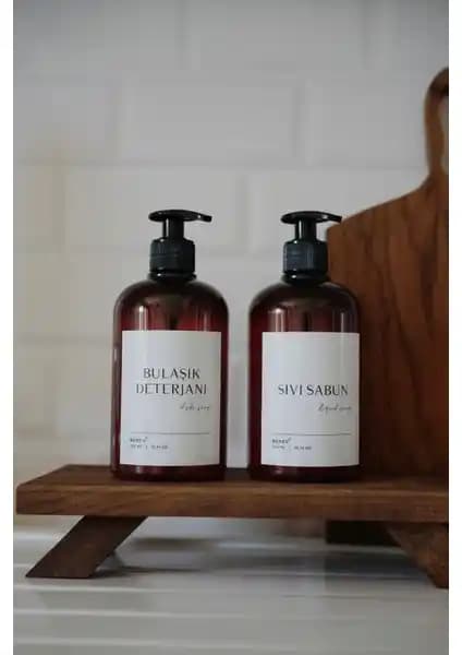 Berev 2'li sıvı sabun ve bulaşık deterjanı seti 500 ml dayanıklı ve şık tasarım