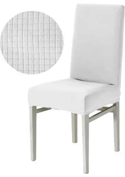 Beyaz Bambu Desenli Yıkanabilir Esnek Lastikli Sandalye Örtüsü Ürün Tanıtımı ve Özellikleri