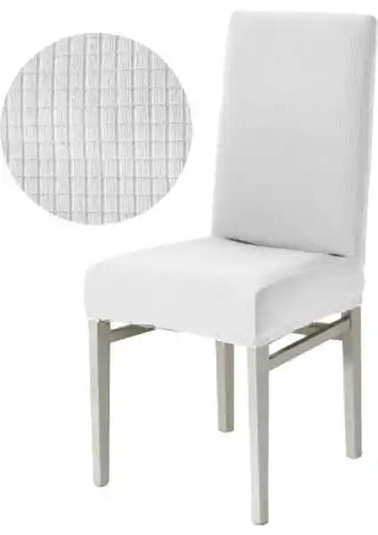 Beyaz Bambu Desenli Yıkanabilir Esnek Lastikli Sandalye Örtüsü Ürün Tanıtımı ve Özellikleri