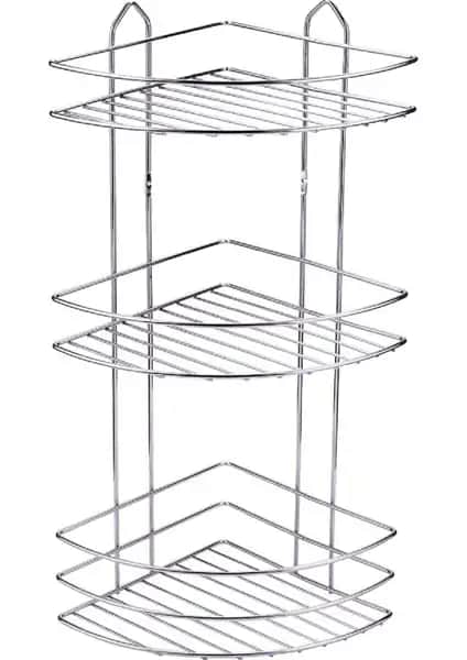 Bianco Perla KS04 Üç Katlı Krom Banyo Köşelik Modern ve Şık Tasarım