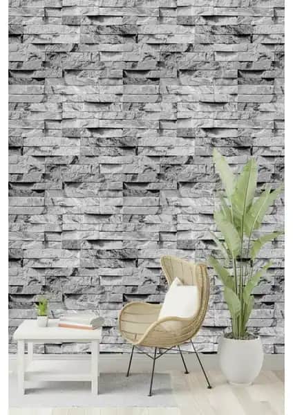 BienHome 5301 Taş Desen Gri Duvar Kağıdı Modern ve Sağlıklı İç Mekan Dekorasyonu İçin Uygun