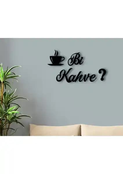 BK Bi Kahve Tasarımlı Ahşap Duvar Yazısı Ev ve Ofis Dekorasyonu İçin Modern Tasarım