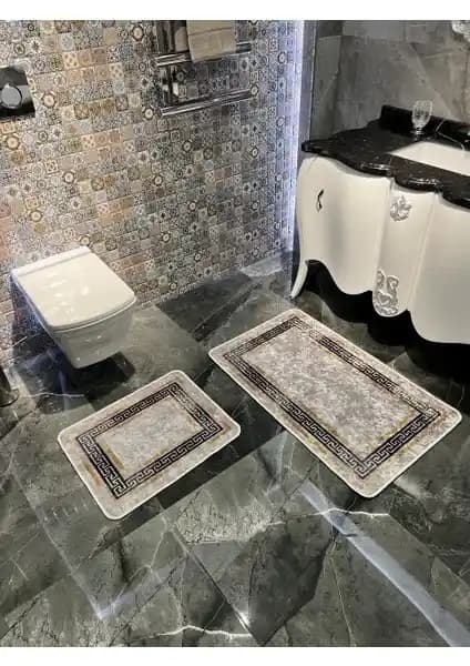 Brillant Clorisa Model 2'li Kaymaz Taban Banyo Paspas Takımı Güvenlik ve Estetiği Bir Arada Sunar