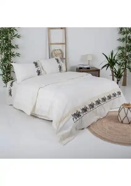 Buldan İşi Otantik Çift Kişilik Kaneviçe Nakışlı Nevresim Takımı Detayları