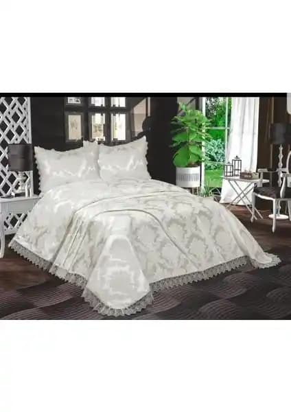 Bursa Çeyiz Açelya Fransız Güpürlü Aden Yatak Örtüsü Kaliteli ve Şık Tasarım