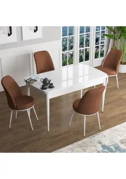 Canisa Concept Han Serisi 70x114 Açılabilir MDF Mutfak Masası ve Sandalye Takımı