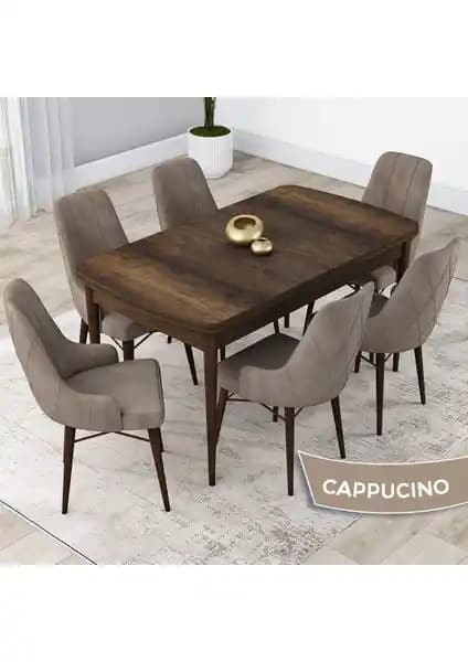 Canisa Concept Kar Serisi Açılabilir Mutfak Masası ve Sandalyeleri Seti Modern Tasarım