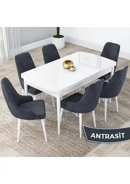 Canisa Concept Lia Serisi Modern Açılabilir Mutfak Masası ve Sandalye Takımı