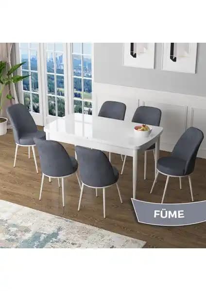 Canisa Zen Serisi Açılabilir Beyaz MDF Mutfak Masası Takımı Güncel Tasarım Özellikleri