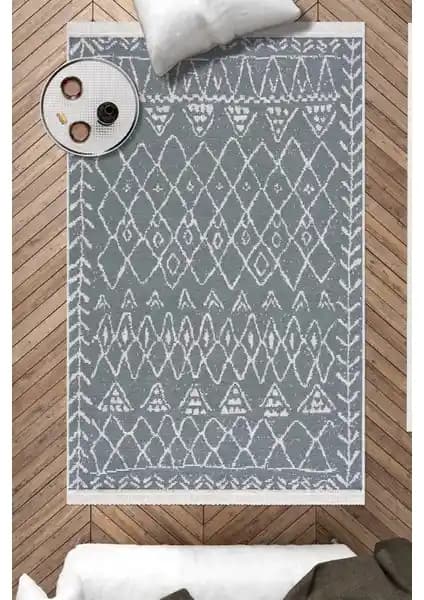 Caretta Home Mistik Desenli Çift Taraflı Dokuma Kilim Modern İç ve Dış Mekan Kullanımı