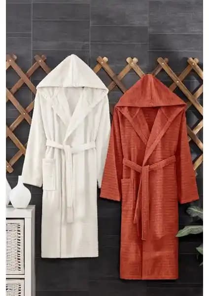 Casnack Quina 2Li Kapüşonlu Oversize Bornoz Seti: Rahat ve Şık Günlük Kullanım İçin Uygun