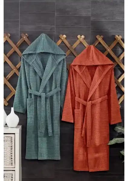 Casnack Quina 2Li Kapüşonlu Oversize Bornoz Seti: Rahatlık ve Şıklığın Buluşması