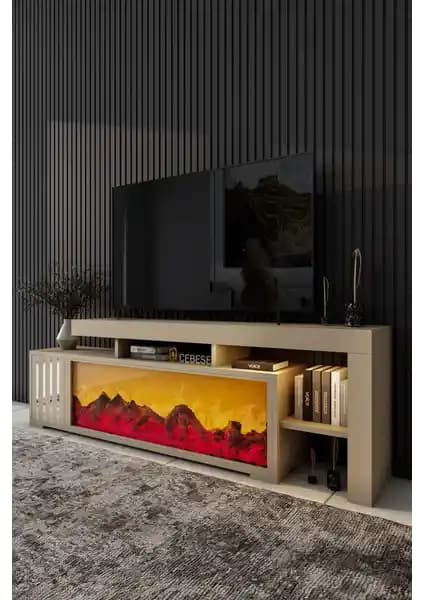 Cebese Elektrikli Yapay Şömine ve TV Ünitesi ile Modern ve Şık Dekorasyon Çözümleri