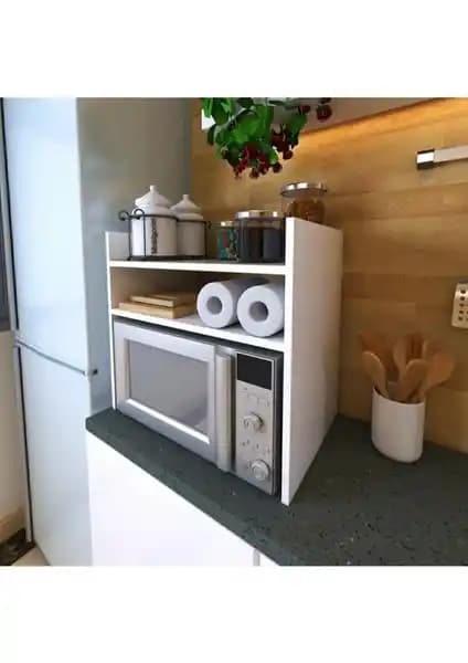 Çok Amaçlı Mutfak Dolabı ve Organizatör: Modern ve Dayanıklı Fırın Mikrodalga Rafı