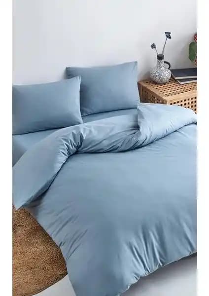 Colorpool Softly Açık Indigo Nevresim Takımı: Şıklık ve Konfor Sunan Doğal Pamuklu Set