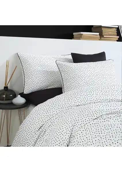 Coté Blanc Points Pamuk Ranforce Çift Kişilik Nevresim Takımı: Şık ve Dayanıklı Yatak Dekoru