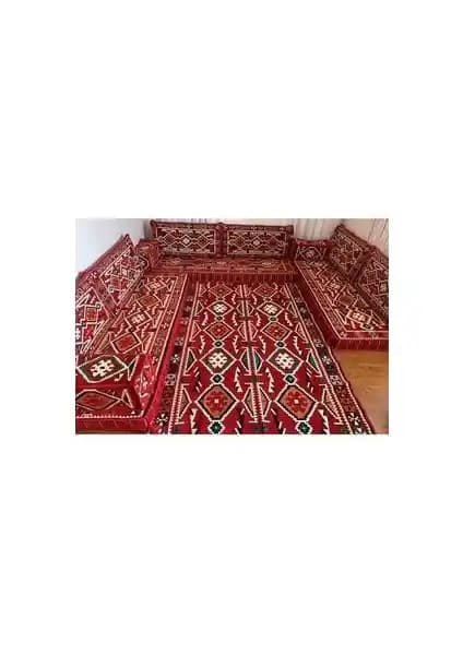 Coton Şark Köşesi Anadolu Desenli Minderi Modern ve Otantik Ev Dekorasyonu İçin Uygun