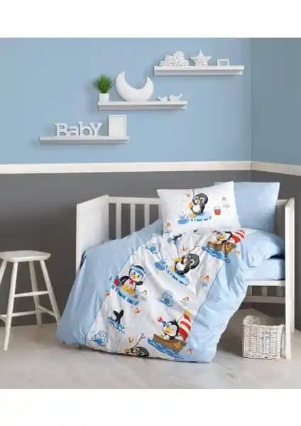 Cotton Box Bebek Nevresim Takımı Penguen Teması Yüksek Kalite ve Konfor İçin