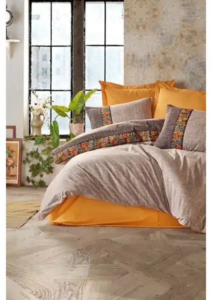 Cotton Box Folk Art Vizon Renk Çift Kişilik Nevresim Takımı Yatak Odası Şıklığı ve Konforu