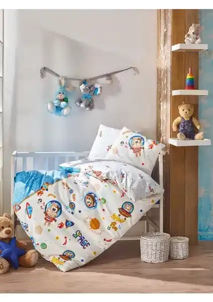 Cotton Box Uzay Temalı Bebek Nevresim Takımı Yüksek Kalite ve Sağlıklı Malzemelerle