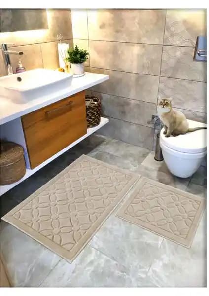 Cotton Crafty %100 Pamuk Dokuma Banyo Paspas Seti: Doğal ve Şık Tasarım ile Konfor Sunar