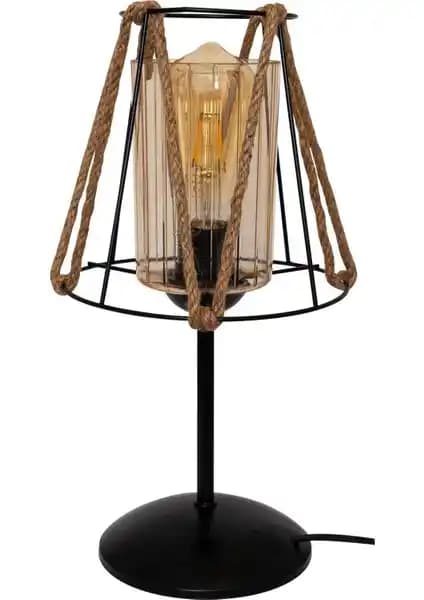 D-Light Irem Camlı Abajur: Rustik Tarzda Modern ve Şık İç Mekan Aydınlatma Çözümü