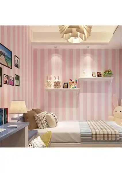 Dekonil Pembe Şeritli Duvar Kağıdı: Modern ve Dayanıklı İç Dekorasyon Çözümü