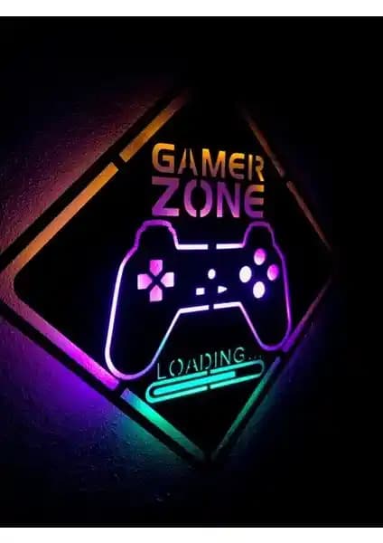 Dekoraven Gamer Zone LED Işıklı Tablo: Modern ve Şık Duvar Dekorasyonu Çözümü