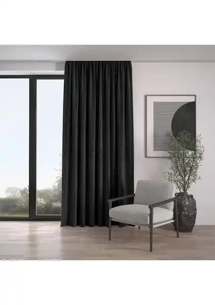 Demor Home Kadife Dokulu Ekstrafor Büzgülü Panter Siyahı Perde Özellikleri ve Kullanım İpuçları