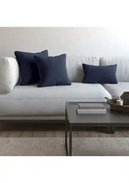 Demor Home Soft Serisi Lacivert Kırlent Kılıfı ile Şık ve Konforlu Ev Dekorasyonu