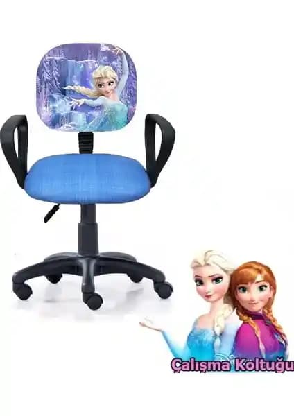 Depolife Elsa Frozen Temalı Çocuk Odası Çalışma Koltuğu Modern ve Dayanıklı Tasarım