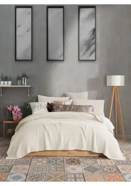 Destiny Hometex 4 Katlı Pamuk Müslin Yatak Örtüsü Doğa Dostu ve Çok Yönlü Kullanım