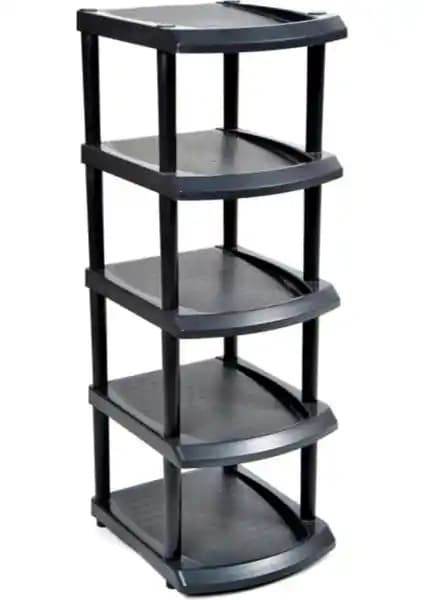 Digia World 5 Katlı Plastik Siyah Ayakkabılık: Dar Alanlar İçin Pratik Saklama Çözümü