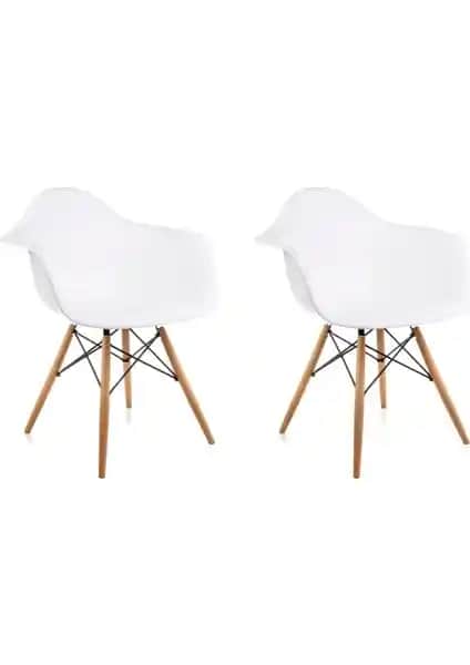 Dorcia Home Beyaz Kolçaklı Eames Sandalye: Modern ve Dayanıklı Tasarım Özellikleri