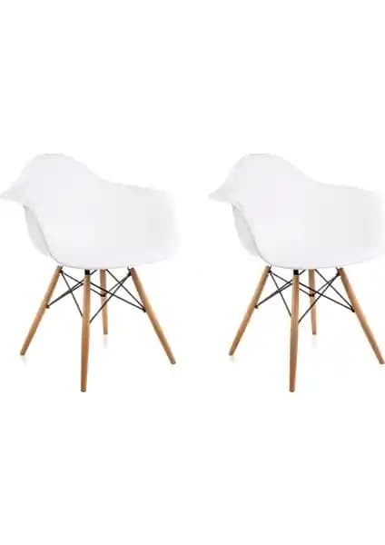 Dorcia Home Beyaz Kolçaklı Eames Sandalye: Modern ve Dayanıklı Tasarım Özellikleri