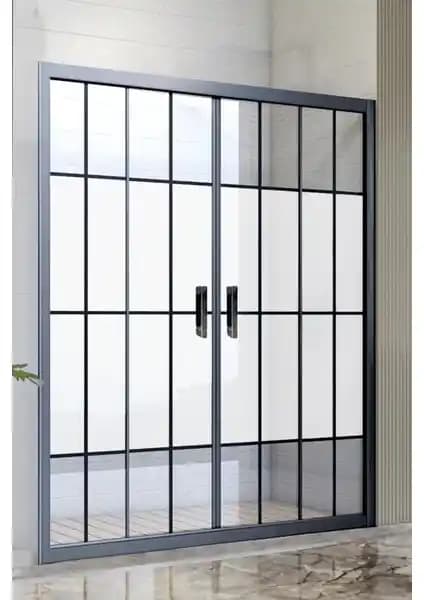 Durul Duşakabin 105 cm Siyah Çizgi Desenli Modern Tasarım ve Güvenlik Özellikleri