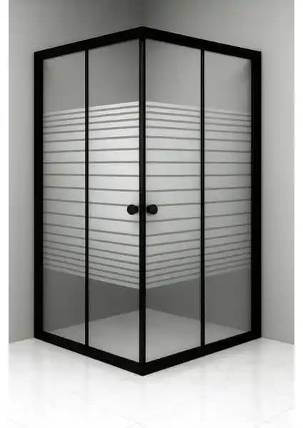 Durul Duşakabin Kare Siyah Profil Çizgili Cam Modern ve Dayanıklı Tasarım Özellikleri