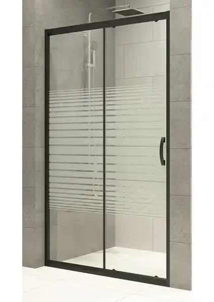 Durul Duşakabin Ön Cephe Siyah 5mm Çizgili, 190cm Yükseklikle Modern ve Dayanıklı Tasarım
