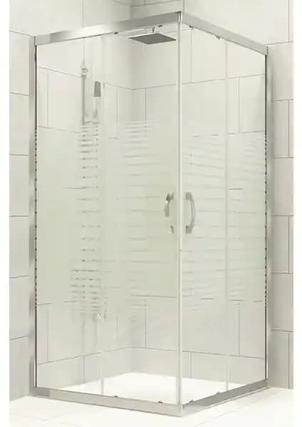 Durul Kare Çizgili Duşakabin 5mm Cam Yükseklik 190cm Modern ve Güvenilir Banyo Tasarımı