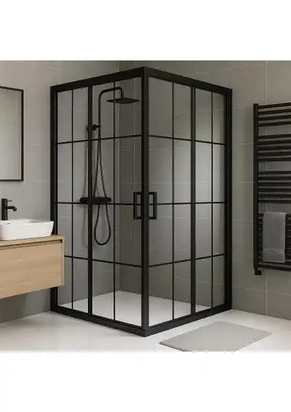 Durul Kare Siyah Çizgi 5mm H:190 Modern ve Dayanıklı Duşakabin Özellikleri