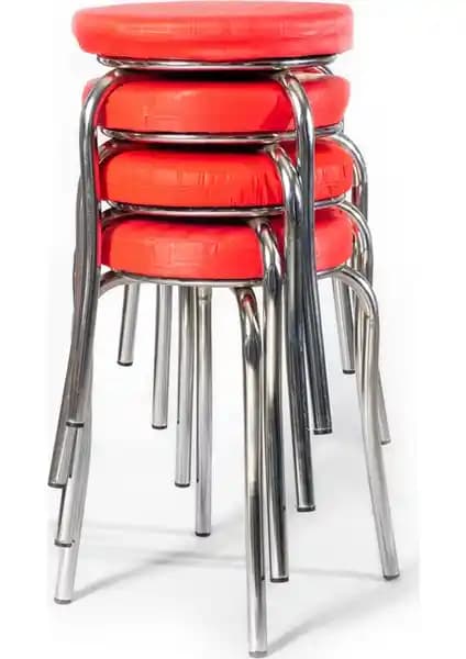 Ekip Shop Kırmızı Mutfak Sandalyesi Modern Endüstriyel Tasarım ve Dayanıklılık